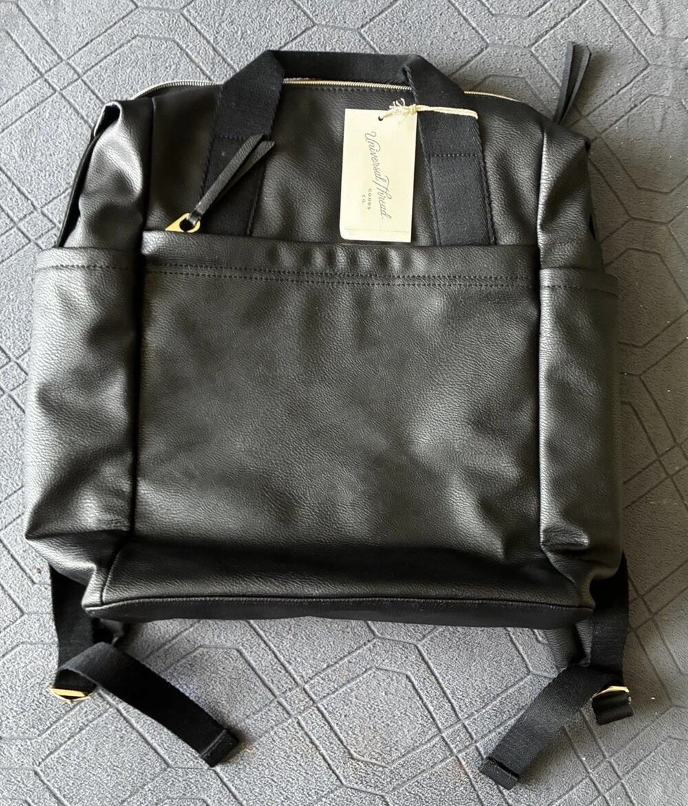 Universal Thread Square Backpack Black Faux Leather Top Handle NWT Laptop Trave
